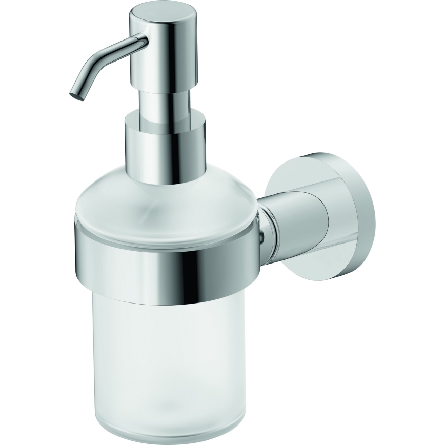 Duravit 99161000 - Dispensador de sabão mural D-CODE 390 ml vidro leitoso/cromado brilhante