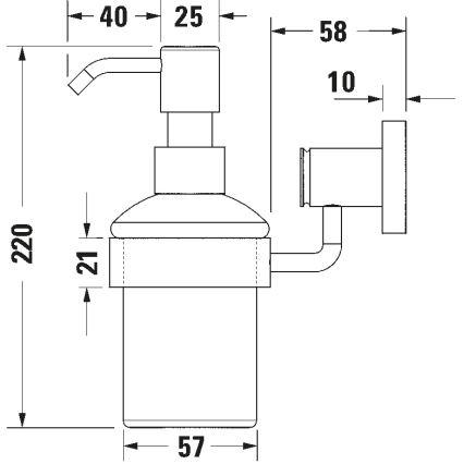 Duravit 99161000 - Dispensador de sabão mural D-CODE 390 ml vidro leitoso/cromado brilhante