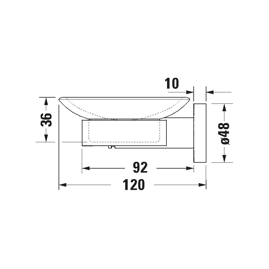 Duravit 99184600 - Saboneteira de parede D-CODE, direita, acabamento preto mate