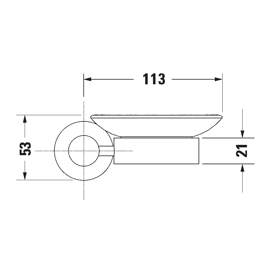 Duravit 99184600 - Saboneteira de parede D-CODE, direita, acabamento preto mate