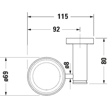 Duravit 99191000 - Suporte de parede para escovas de dentes D-CODE, lado esquerdo, cromado brilhante