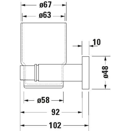 Duravit 99194600 - Suporte de parede para escovas de dentes D-CODE, versão esquerda, preto mate