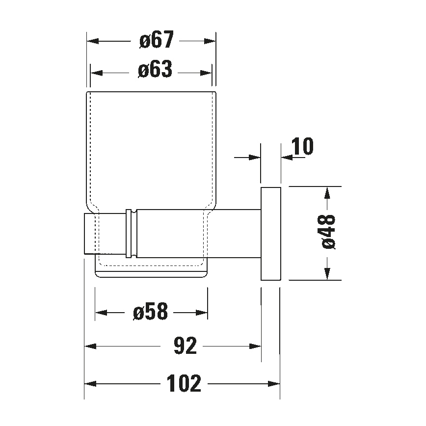 Duravit 99204600 - Suporte de parede para escovas de dentes D-CODE, lado direito, preto mate