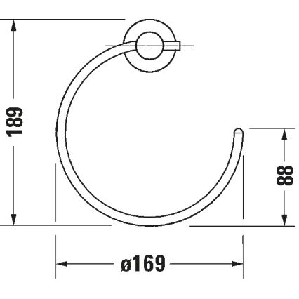 Duravit 99214600 - Toalheiro de parede D-CODE, preto mate