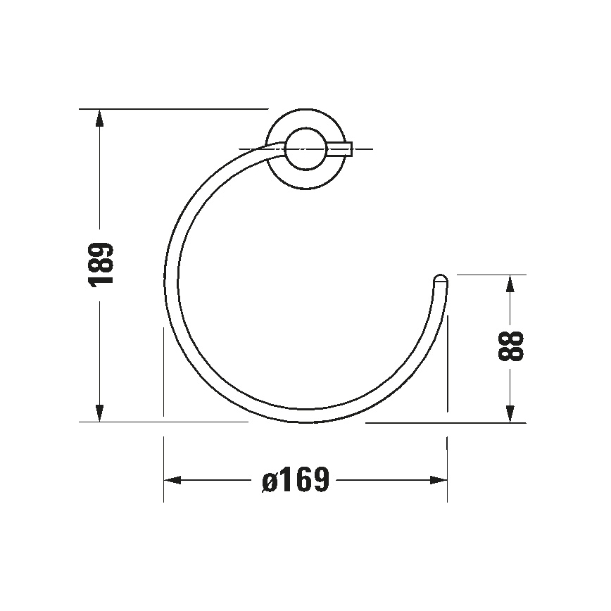 Duravit 99214600 - Toalheiro de parede D-CODE, preto mate