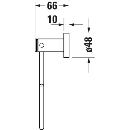 Duravit 99214600 - Toalheiro de parede D-CODE, preto mate