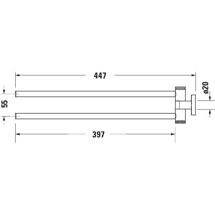 Duravit 99221000 - Suporte de parede para toalhas D-CODE 44,7 cm, acabamento em cromo brilhante