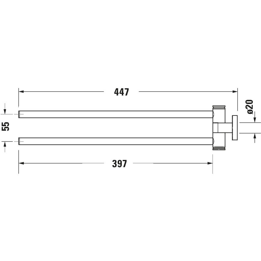 Duravit 99221000 - Suporte de parede para toalhas D-CODE 44,7 cm, acabamento em cromo brilhante