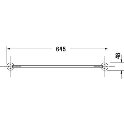 Duravit 99241000 - Toalheiro de parede D-CODE 64,5 cm cromado brilhante