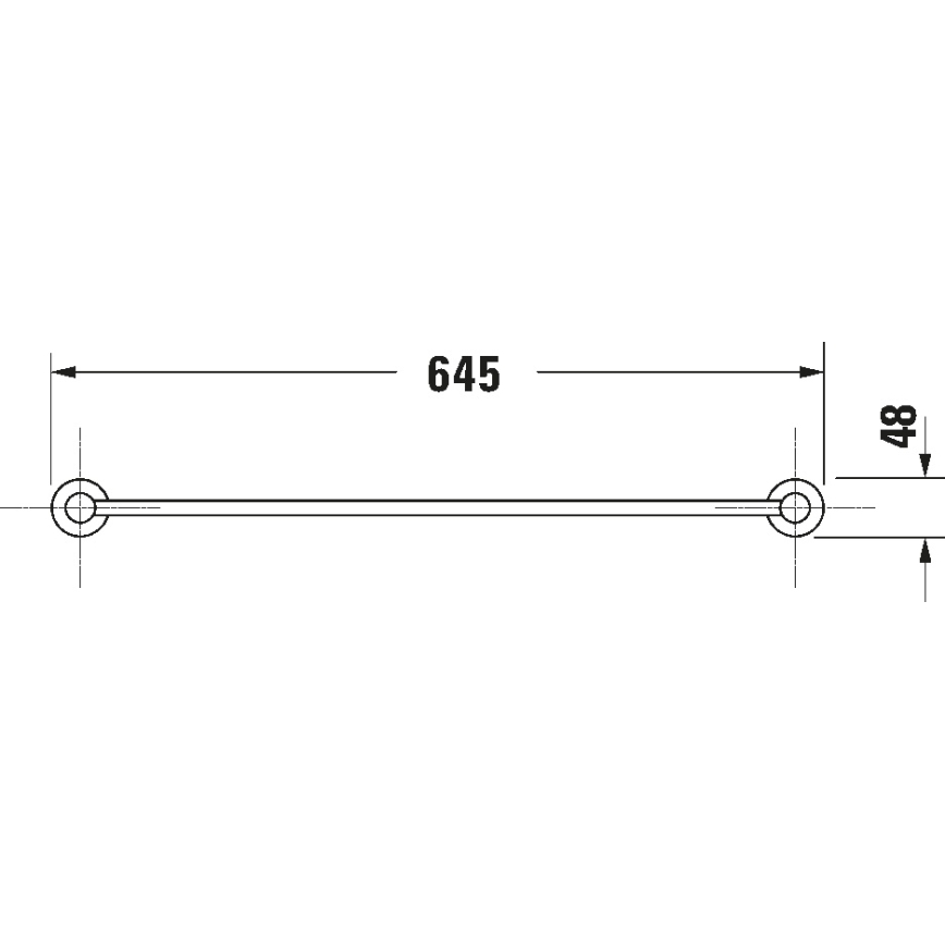 Duravit 99244600 - Toalheiro de parede D-CODE 64,5 cm preto mate