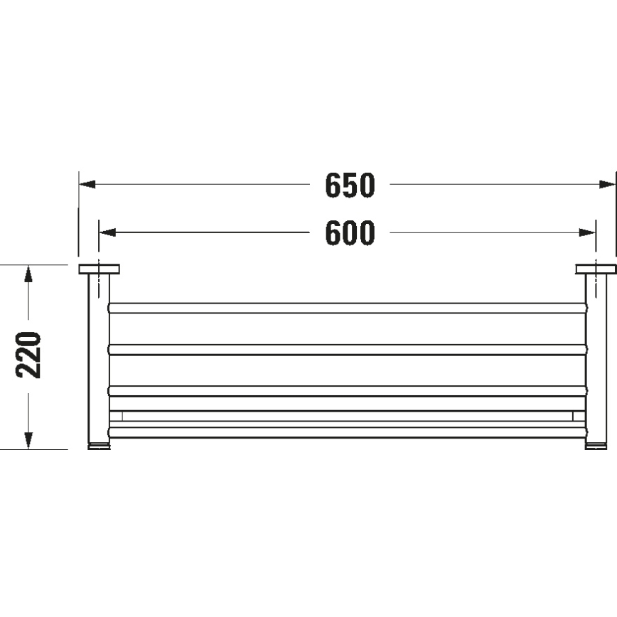 Duravit 99251000 - Toalheiro de parede D-CODE 65 cm cromado brilhante