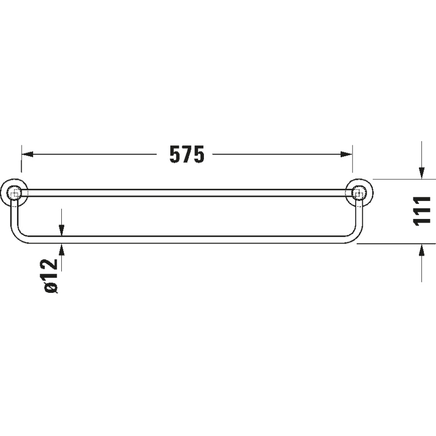 Duravit 99251000 - Toalheiro de parede D-CODE 65 cm cromado brilhante