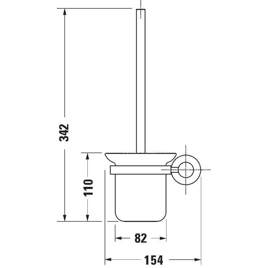Duravit 99271000 - Escova de WC de parede D-CODE cromado brilhante