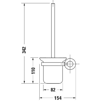 Duravit 99274600 - Escova sanitária de parede D-CODE, preto mate