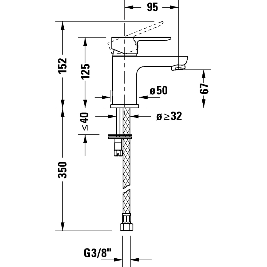 Duravit DC1013002010 - Misturadora para lavatório D-CODE em cromo brilhante