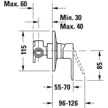 Duravit DC4210007010 - Misturador de duche para instalação encastrada D-CODE cromo brilhante