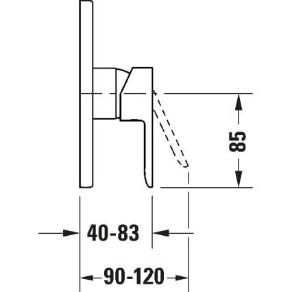 Duravit DC4210010010 - Bateria de duche para instalação encastrada D-CODE, cromo brilhante