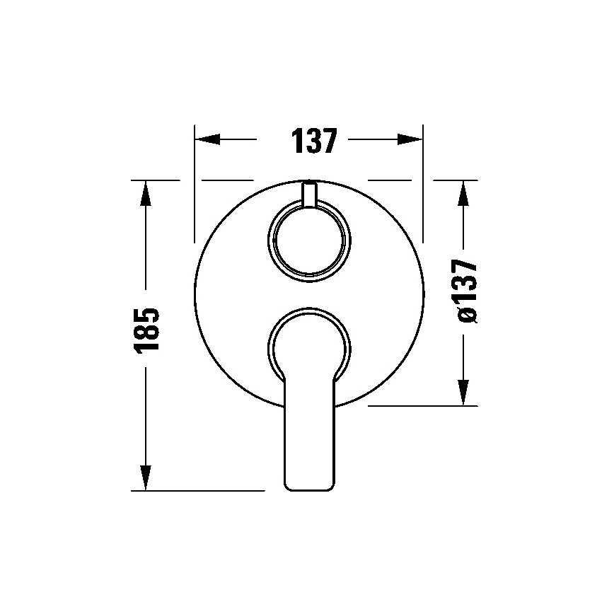 Duravit DC5210008010 - Misturador de duche para instalação encastrada D-CODE, acabamento cromo brilhante