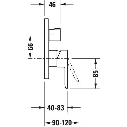 Duravit DC5210018010 - Misturador de banheira D-CODE para instalação encastrada, cromado brilhante