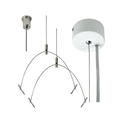 e2 elektro - Conjunto de cabos de suspensão 150 cm cromado brilhante