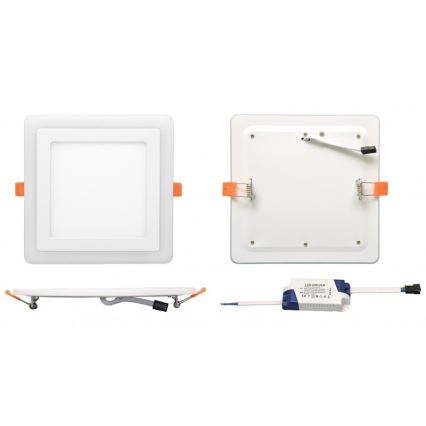 Foco de encastrar LED DUO LED/12W/230V + LED/4W