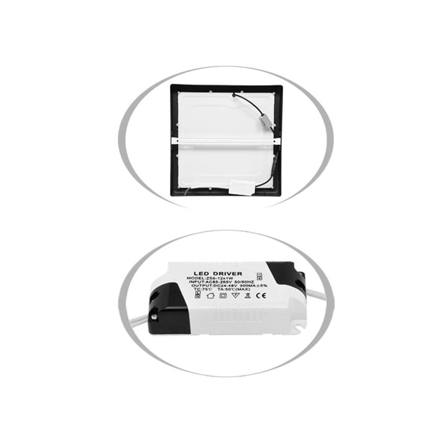 Luminária de Teto LED RAFA LED/18W/230V 3000/4000/6000K 22x22 cm preta