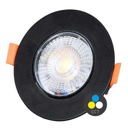 Foco de encastrar LED com regulação ZITA LED/3/5/7W/230V 3000/4000/6000K diâmetro 9 cm preto