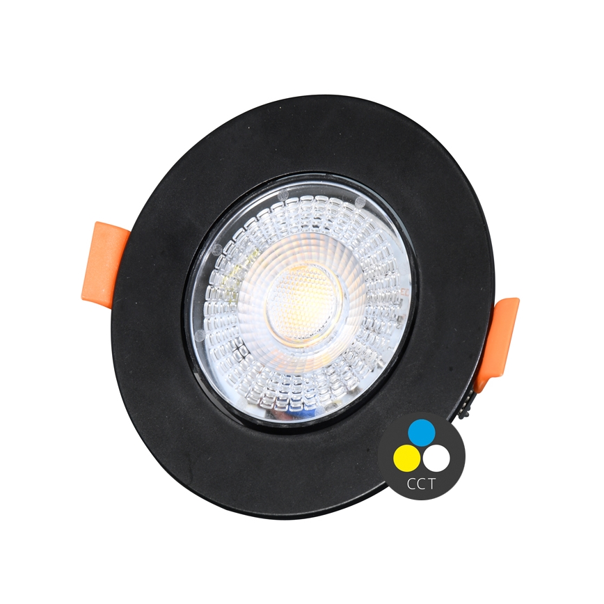 Foco de encastrar LED com regulação ZITA LED/3/5/7W/230V 3000/4000/6000K diâmetro 9 cm preto