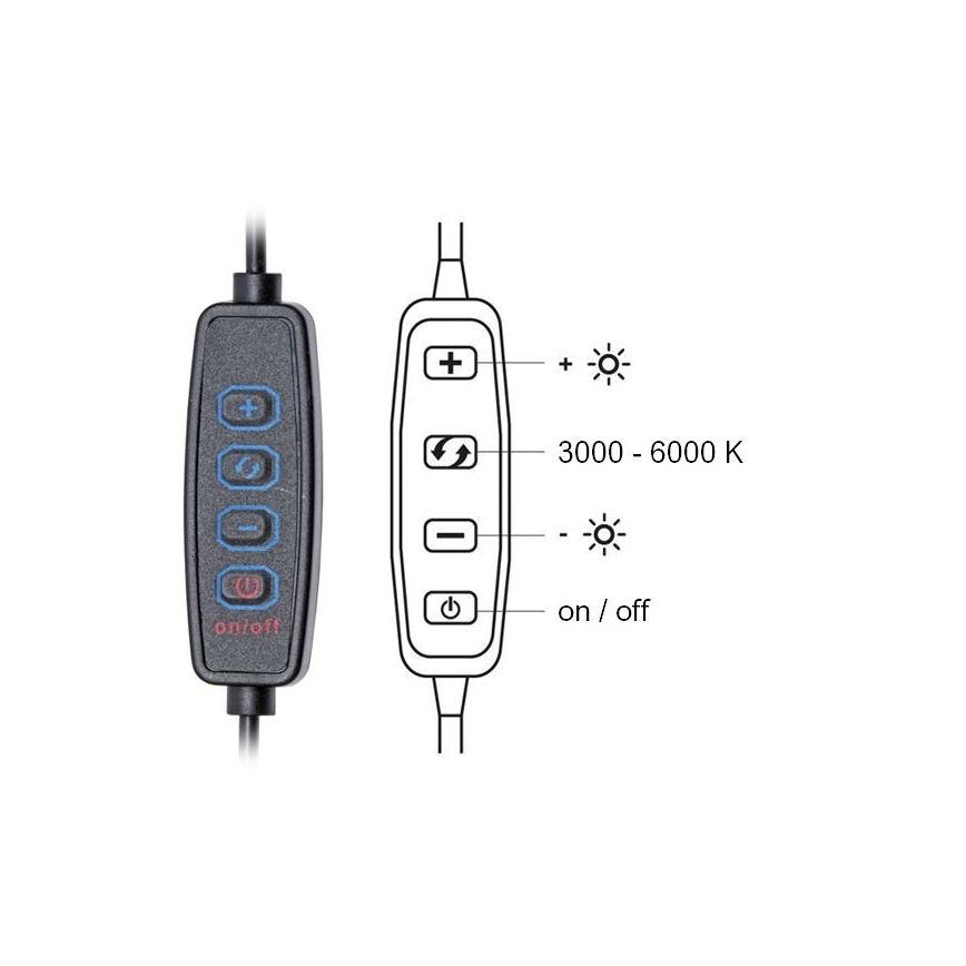 Candeeiro de mesa LED com regulação LIPA LED/10W/230V 3000-6000K preto