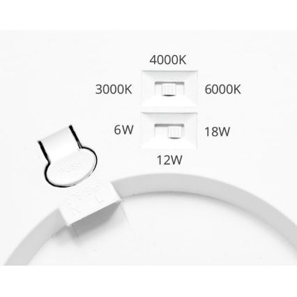 Painel LED com regulação LEXA LED/6/12/18W/230V 3000/4000/6000K diâmetro 22,5 cm preto