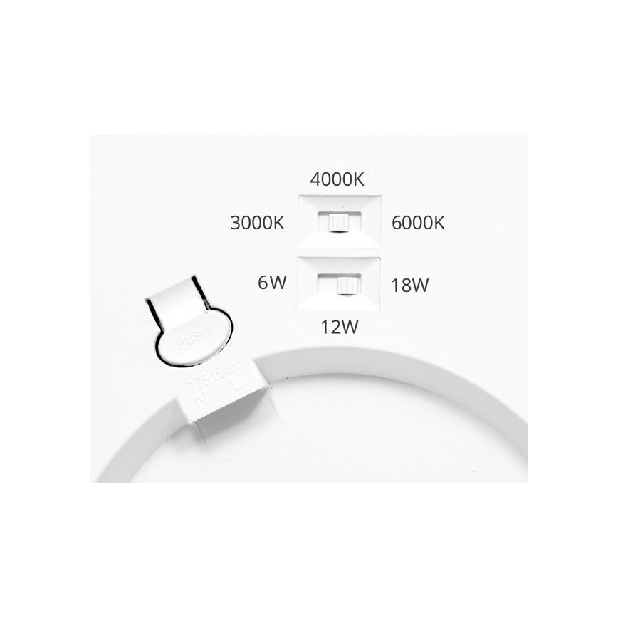 Painel LED com regulação LEXA LED/6/12/18W/230V 3000/4000/6000K diâmetro 22,5 cm preto