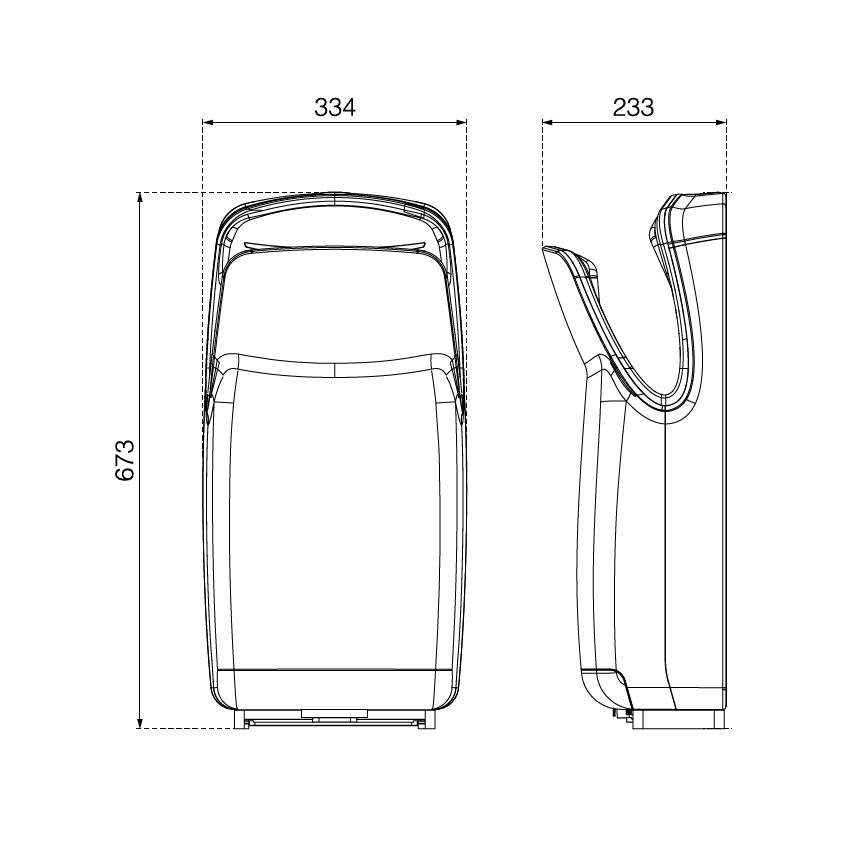 EcoStep 10007 - Secador de mãos R1.1 750/1000W/230V preto