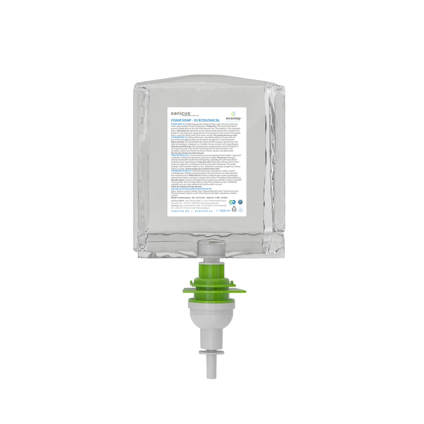 EcoStep 50051 - Dispensador de sabão sem contacto S3 1000 ml 4xAA branco