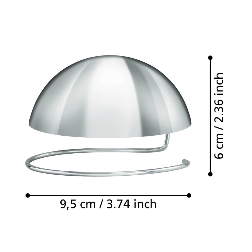 Eglo 11907 - Tampa esférica decorativa para lâmpada G95 cromado brilhante