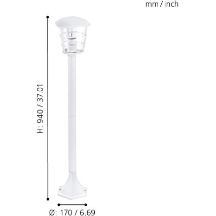 Eglo 18799 - Candeeiro LED de exterior ALORIA 1xE27/8,5W/230V IP44 branco