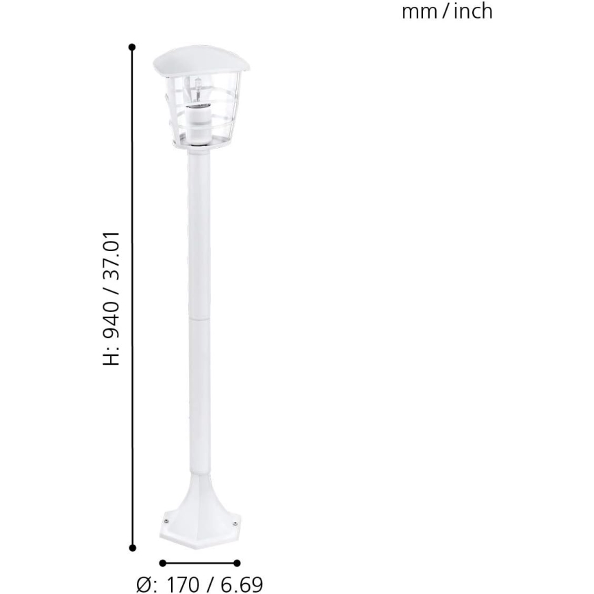Eglo 18799 - Candeeiro LED de exterior ALORIA 1xE27/8,5W/230V IP44 branco