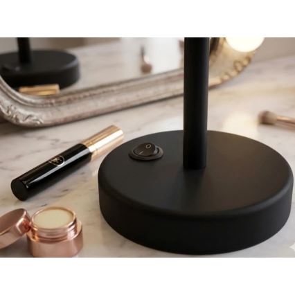 Eglo 201599 - Espelho de maquilhagem com iluminação LED LED/4W/4xAA IP65 preto