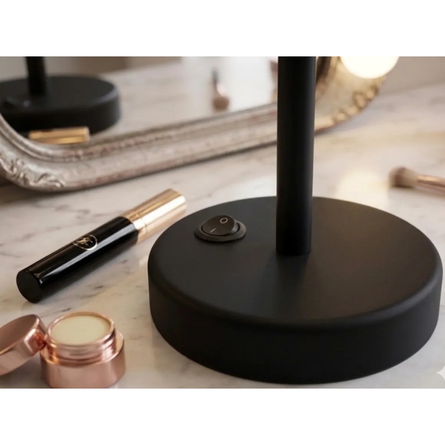 Eglo 201599 - Espelho de maquilhagem com iluminação LED LED/4W/4xAA IP65 preto
