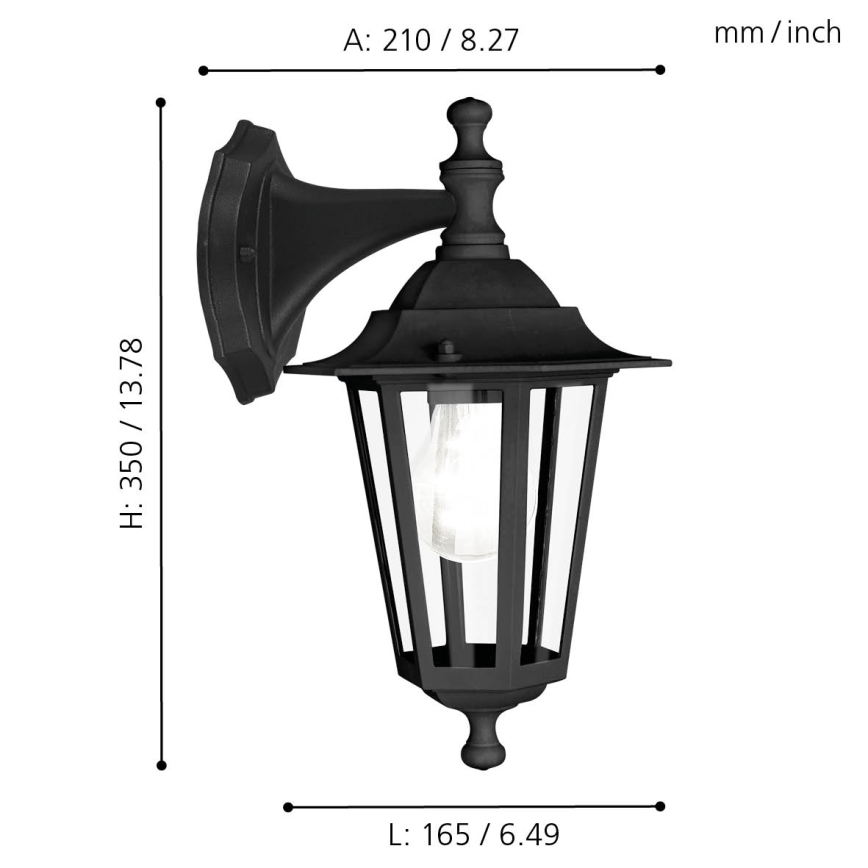 EGLO - Luz de parede de exterior 4 1xE27/60W preto antigo