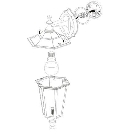 EGLO - Luz de parede de exterior 4 1xE27/60W preto antigo