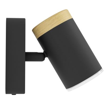 Eglo - Aplique de parede direcionável para casa de banho 1xGU10/3W/230V IP44 preto/bege