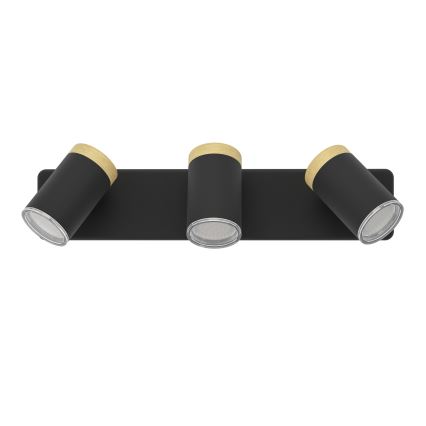 Eglo - Candeeiro de focos para casa de banho 3xGU10/3W/230V IP44 preto/bege
