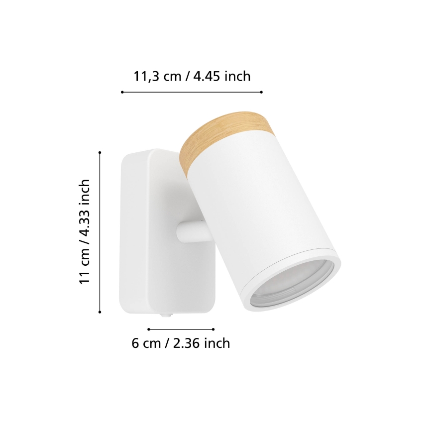 Eglo - Spot de parede para casa de banho 1xGU10/3W/230V IP44 branco/bege