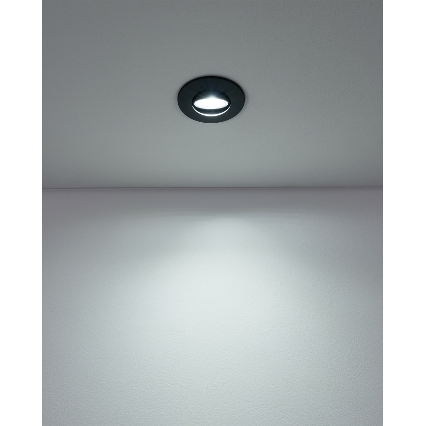 Eglo - Conjunto de 5 luminárias de embutir LED/4,9W/230V 2700/4000/6500K Ø 9 cm pretas
