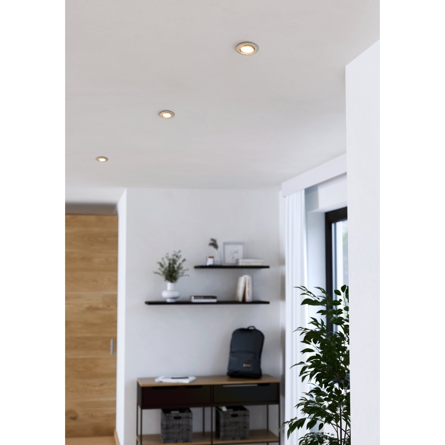 Eglo - Conjunto 3xLED luminária de embutir LED/4,9W/230V 2700/4000/6500K Ø 9 cm cromo fosco