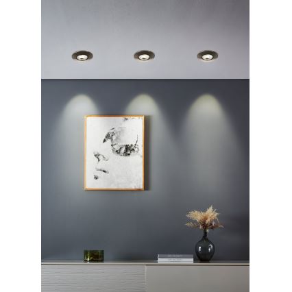 Eglo - Conjunto 7x LED luminária de embutir LED/4,9W/230V 2700/4000/6500K Ø 9 cm cromo fosco