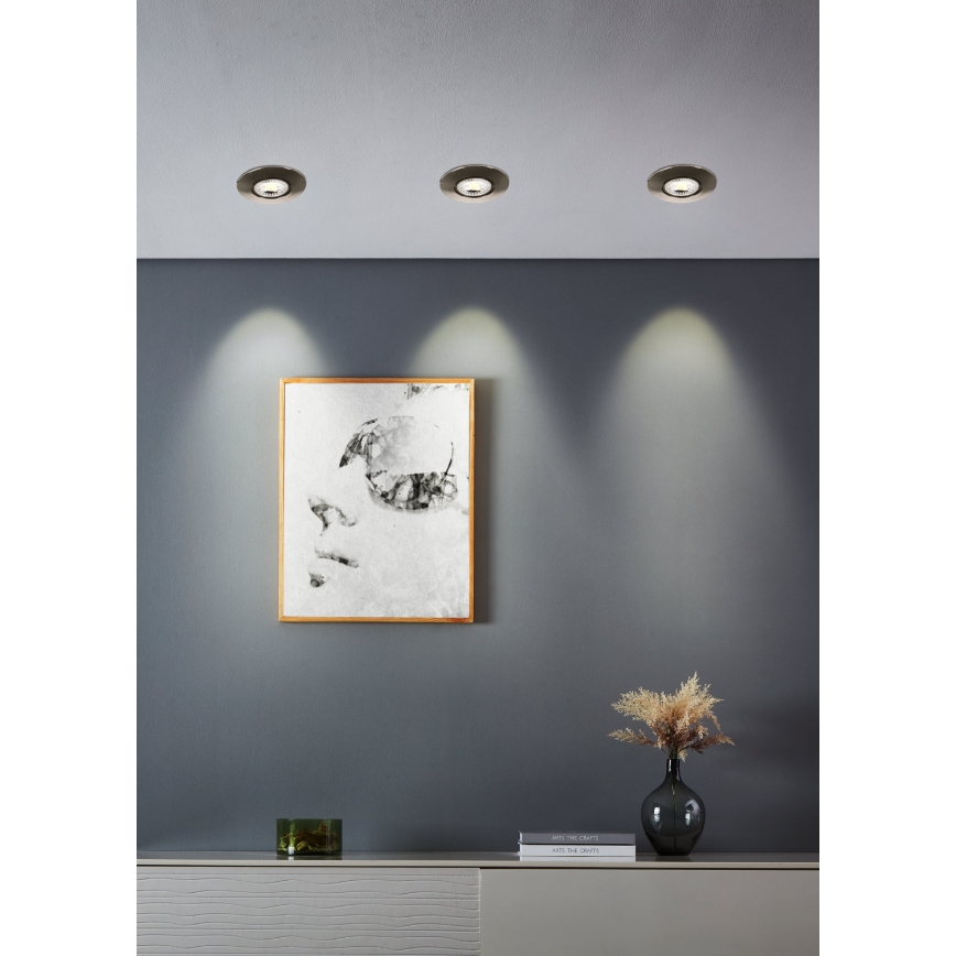 Eglo - Conjunto 7x LED luminária de embutir LED/4,9W/230V 2700/4000/6500K Ø 9 cm cromo fosco