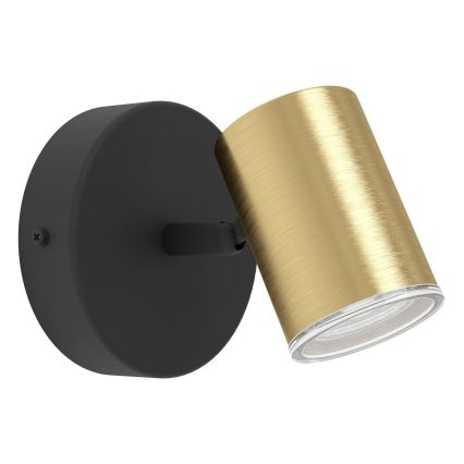 Eglo - Aplique de parede para casa de banho 1xGU10/5W/230V IP44 preto/dourado