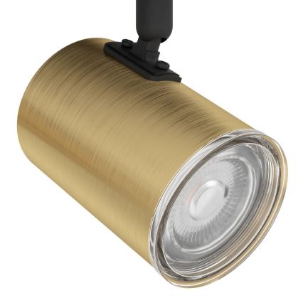 Eglo - Candeeiro de focos para casa de banho 3xGU10/5W/230V Ø 25 cm IP44 preto/dourado
