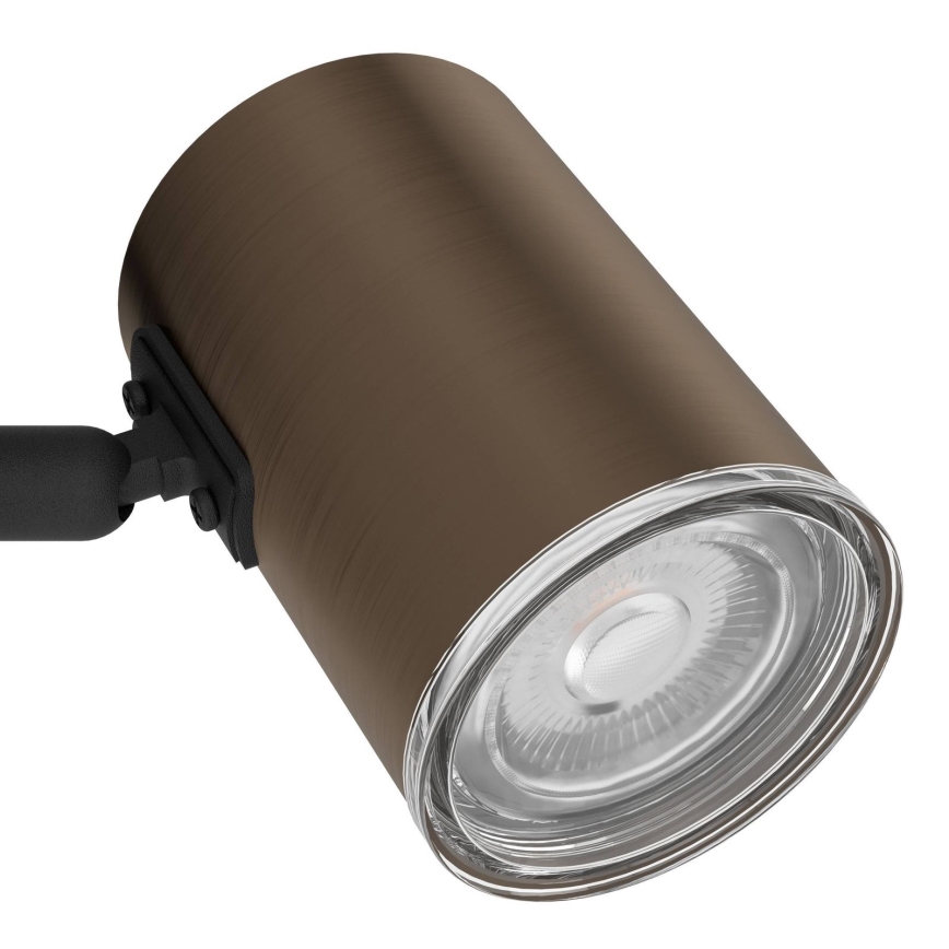 Eglo - Aplique de parede orientável para casa de banho 1xGU10/5W/230V IP44 preto/castanho